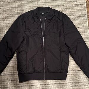 Men’s Hugo Boss Black Puffy Bomber Jacket Small Slim Fit Coat – Like New!